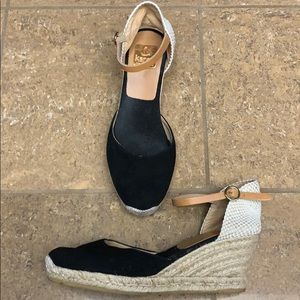 Kanna Suede and Canvas Espadrille Wedge